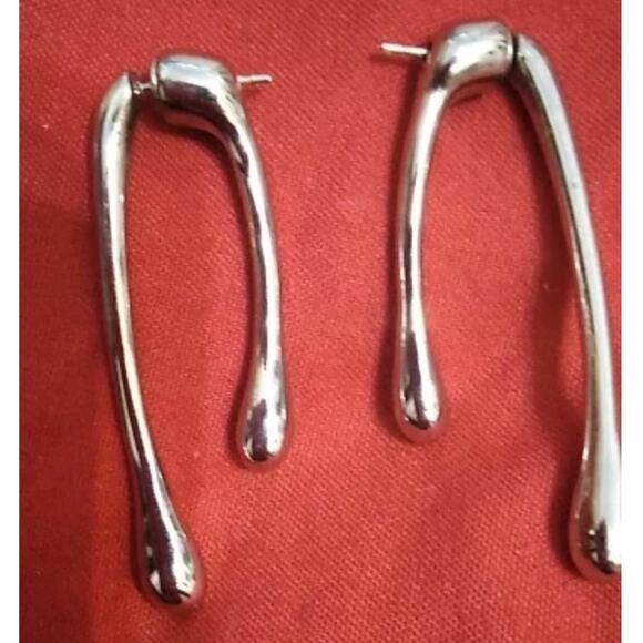 NEW Front Back Earrings Drippy Double Drop Silver Alexis Bittar STYLE N06 - Picture 4 of 5